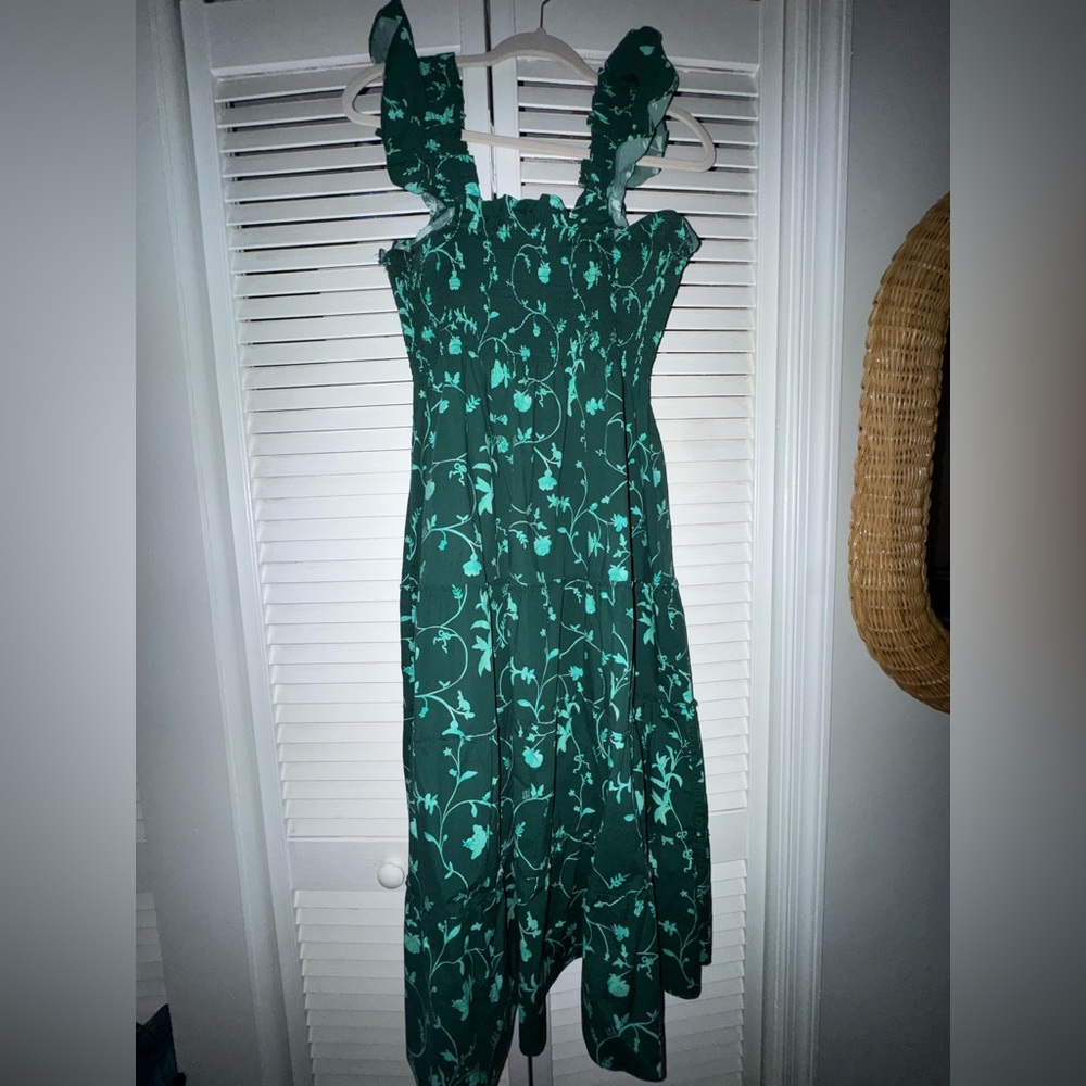 Hill House Home Ellie Nap Dress - Emerald Green Floral - Picture 3 of 4